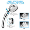 SHOWER HEAD HIGH PRESSURE CHROME WATER SAVING TURBO BATH BATHROOM UNIVERSAL FIT