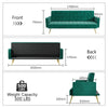 Green 3 Seater Sofa Bed Luxury Velvet Nonwoven New Foam Contrast Gold Metal Legs