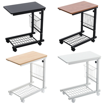 Adjustable Height Sofa Bed Side End Coffee Table on Wheels Laptop Notebook Desk