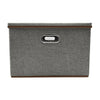 Foldable Fabric/Canvas Square Storage Boxes Drawer With Lids&Chrome Hand-Grey