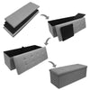 Large Grey Fine Linen Folding Storage Ottoman Pouffe Seat Foot Stool Storage Box