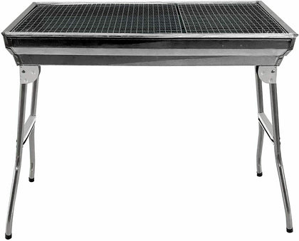 Large Stainless Steel BBQ Grill Portable Folding Outdoor Charcoal Barbeque Pit