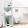 Bathroom Corner Shelf 3 Tier Shelving Rack Unit White Display Stand Home Storage