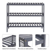 3 Tier Multifunctional Cell Grey Bamboo Shoe Rack Organizer Wooden Storage Shelf