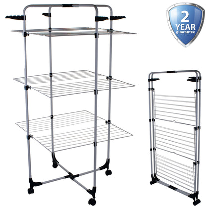 25M Tower Clothes Airer Hanging Laundry Clothing Washing Dryer Folding Indoor