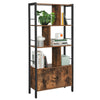 Retro 4-Tier Bookcase Shelving Unit Display Plant Stand Metal Frame LBC022B01
