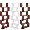 Wood Modern Book Shelves 4 /6 Tier S Shape Bookshelf Case Storage Unit Bookcase