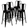 Industrial Metal Tall Table 4pcs Bar Stool Chair Breakfast Cafe Tolix Furniture