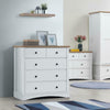 Carden Bedroom White Bedside Cabinet 2 Door Wardrobe 7 3+2 Chest of Drawers