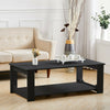 Wooden Coffee Table 2 Tier Living Room Table With Storage Shelf Modern Furniture