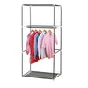 Single Fabric Canvas Wardrobe with Hanging Rail Shelving Clothe Storages Closets