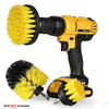 3x DRILL ATTACHMENT CLEANING BRUSH SET POWER SCRUB HOME CAR TILE BATHROOM YELLOW