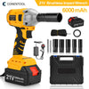 Brushless Cordless Impact Wrench & 4 Sockets / Charger/21V 6.0Ah Li-Ion Battery