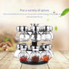 Revolving Rotating Plastic 16 Jar Spice Rack Storage Glass Jars & Chrome Lids