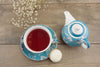 Vintage Floral Pattern New Bone China Tea for One Teapot Cup saucer Set, Teal