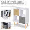 HOMCOM Freestanding 4 Cube Storage Cabinet Bookcase Side Table Unit w/ 2 Drawers