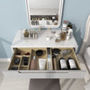 Modern Dressing Table Set Dimmable LED Lighted Mirror 2 Drawer Makeup Vanity Set