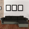 NEW Corner Sofa Bed with Storage, Black Fabric + Grey Leather. Very COMFORTABLE!