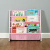 White/Pink Childrens Book Case Sling Storage Rack Shelf Girls Bedroom Furniture