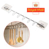6 Hooks Holder Wall Hooks Movable Fixture Storage Rack Rail Utensil Tool Kitchen