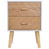 Nordic Style 2 Drawers Side Cabinet Wooden Bedside Table Storage Chest