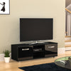 Black TV Unit Cabinet Stand LED Modern Furniture MDF Gloss Matte Entertainment