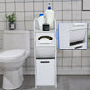Bathroom Small Floor Wooden Cabinet Narrow Storage Cupboard Toilet W/ Drawers