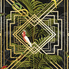 HOLDEN CONGO GEOMETRIC METALLIC WALLPAPER ART DECO TROPICAL ANIMALS PALM LEAVES