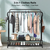 Heavy Duty Double Clothes Rail Hanging Rack Garment Display Stand Storage Shelf