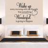 WAKE UP EVERY MORNING DREAM Quote Wall Stickers Art Room Removable Decals DIY