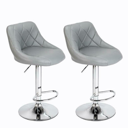 Set of 2 Chairs Faux Leather Breakfast Bar Stool Kitchen Barstool Swivel Chair