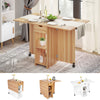 Mondeer Mobile Drop Leaf Table Folding Dining Table with 1 Drawer 2 Shelves