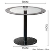 Round Tempered Glass Dining Table Set Or 2/4 PU Leather Chairs Kitchen Furniture