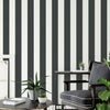 Charcoal Black and White Contrast Bold Lance Feature Stripes Wallpaper WD0082