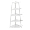 5 Tier Ladder Corner Shelf Storage Display Unit Wooden Stand Rack Home White UK