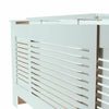 Vertical Grill White Painted Modern MDF Wood Radiator Cover Cabinet