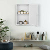 Bathroom Cabinet Mirror Door Storage Cupboard w/ Shelves Wall Mounted MDF White