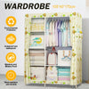 Large Canvas Fabric Wardrobe Cloth Storage Cupboard Home WaterProof Easy Clean