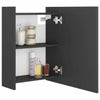 Bathroom Mirror Cabinet Grey Chipboard Washroom Wall Storage Rack Unit