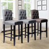 Grey Linen Fabric Breakfast Dining Chairs Bar Stools Wood Barstools Stool Chair
