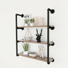 Iron Pipe Shelf Retro DIY Wall Mounted Bracket 2Pcs 3 Tiers Industrial Floating