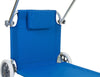 Sun Lounger Wheeled Portable Outdoor Garden Patio Beach Day Bed Deck Chair Shade