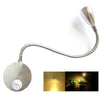 Flexible Arm Gooseneck LED Switch Wall Light Reading Light Bedroom Decor office