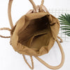 Women Brown Bowknot Straw Beach Bag Tote Basket Handbag Shoulder Messenge