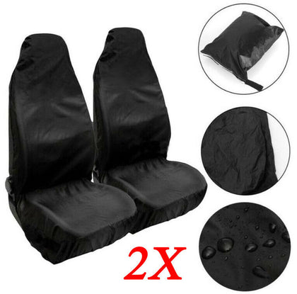 2X UNIVERSAL FRONT SEAT COVER CAR VAN PROTECTORS MUDDY WATERPROOF HEAVY DUTY UK