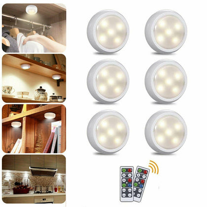 6 Pack RGB LED Kitchen Cabinet under Unit Cupboard Light Dimmable Remote Control