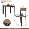 Dining Table and Chairs Set Wooden Steel Frame 2/4 Seat Modern Kitchen Set Brown