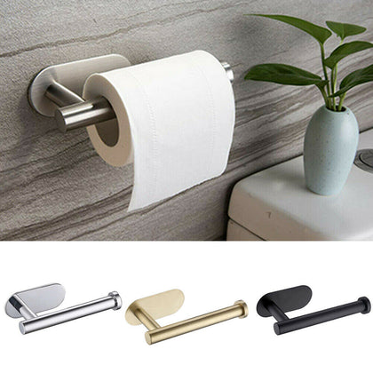 Stainless Steel Wall Mount Self Adhesive Bathroom Toilet Roll Paper Holder Rack