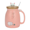420ML Cat Kitten Ceramic Coffee Mug Tea Milk Water Cup Handle Lid Birthday Gift