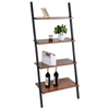 Ladder Shelf Bookshelf 4-Tier Rustic Brown 25x13.4x59in for Study for Office
